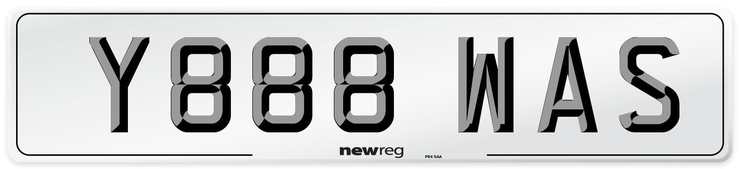 Y888 WAS Number Plate from New Reg